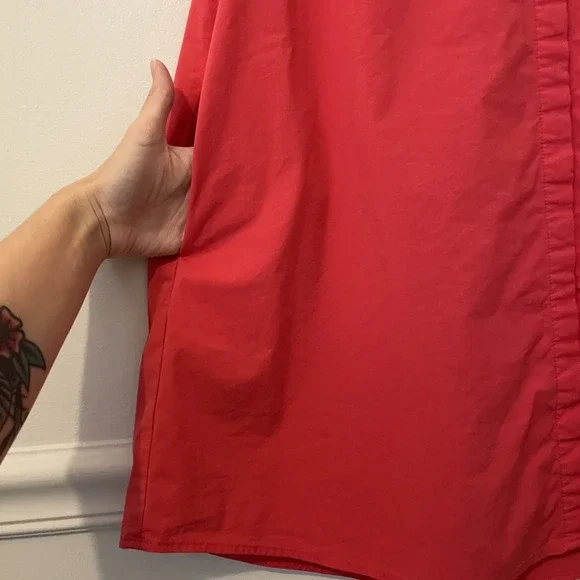 Tuckernuck Sleeveless Charlie Dress Shirt‎ Dress Red Coral Size L Collar Classic - Picture 8 of 10